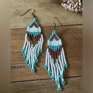 Navajo Inspired Handmade Beaded Earrings